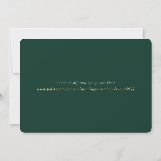 Modern Emerald Green and Gold Foil Wedding 3 Foto Save The Date (Achterkant)