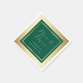 Modern Emerald Green and Gold Wedding Napkins Servet (Hoek)