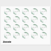 Modern Emerald Green Aqua Silver Agate Wedding Ronde Sticker (Vel)