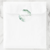 Modern Emerald Green Aqua Silver Agate Wedding Ronde Sticker (Tas)