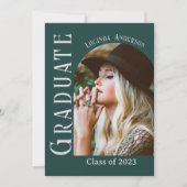 Modern Emerald Green Arch Foto Graduation Party Kaart (Voorkant)