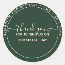 Modern Emerald Green Bedankt voor je plezier Ronde Sticker