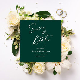 Modern Emerald Green bewaart de datum Save The Date