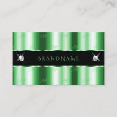 Modern Emerald Green Black Sparkle Jewels Monogram Visitekaartje (Voorkant)
