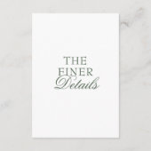 Modern Emerald Green Boho Floral Wedding Details Informatiekaartje (Achterkant)