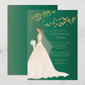 Modern Emerald Green Bride Vrijgezellenfeest Invit Kaart (Voorkant / Achterkant)