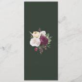 Modern Emerald Green Burgundy Peonies Menu Kaart (Achterkant)