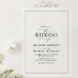 Modern Emerald Green Calligraphy Wedding Acryl Uitnodigingen<br><div class="desc">Deze huwelijksuitnodiging straalt een sfeer van verfijnde elegantie uit, ontworpen om een statement te maken met behoud van een gevoel van ingetogen gratie. De moderne kalligrafie, omlijst in verfijnd smaragdgroen, nodigt uw gasten uit om getuige te zijn van het begin van een prachtige reis tussen twee mensen die diep verliefd...</div>