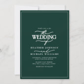 Modern Emerald Green Calligraphy Wedding Kaart (Voorkant)