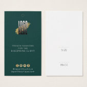 Modern Emerald Green Clothing Price label met logo Visitekaartje (Voorkant /achterkant)