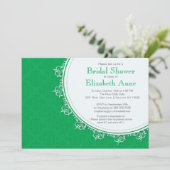  modern Emerald Green Damask Vrijgezellenfeest Kaart (Staand voorkant)
