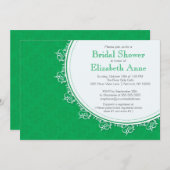  modern Emerald Green Damask Vrijgezellenfeest Kaart (Voorkant / Achterkant)