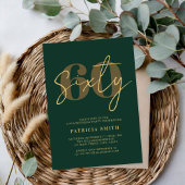 Modern Emerald Green Elegant 60th Birthday Kaart