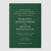 Modern Emerald Green Elegant Wedding Vellum Uitnodigingen (Voorkant)