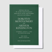 Modern Emerald Green Elegant Wedding Vellum Uitnodigingen (Offset)