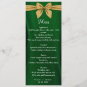Modern Emerald green en het gouden trouwmenu Menu (Voorkant)