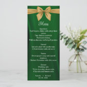 Modern Emerald green en het gouden trouwmenu Menu (Staand voorkant)