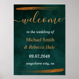 modern emerald green en wint Weddenschap Poster