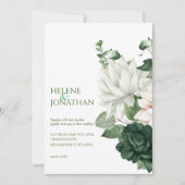 Modern Emerald Green Floral Elegant Boho Wedding Kaart (Voorkant)