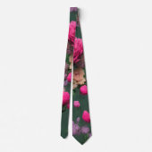 Modern Emerald Green Floral Necktie Stropdas (Achterkant)