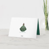 Modern Emerald Green Floral Princess Quinceañera Bedankkaart (Achterkant)