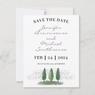 Modern Emerald Green Forest Natuur Wedding Save The Date