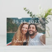 Modern Emerald Green & Foto QR Code Huwelijk Save The Date (Staand voorkant)