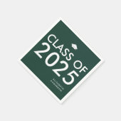 Modern Emerald Green gepersonaliseerde afstudeerfe Servet (Hoek)