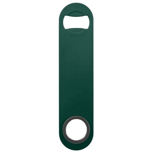 Modern Emerald Green Gepersonaliseerde Groomsman Speed Flessenopener (Achterkant)