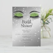 Modern Emerald Green Glam Eyes Vrijgezellenfeest Kaart (Staand voorkant)