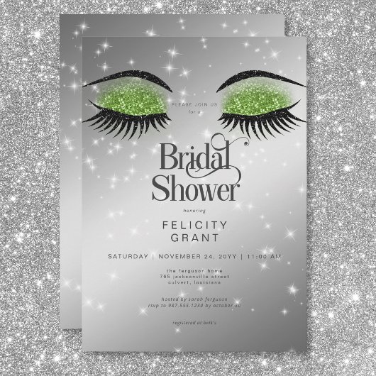 Modern Emerald Green Glam Eyes Vrijgezellenfeest Kaart
