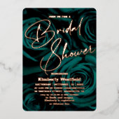 modern Emerald Green Glamour Vrijgezellenfeest Folie Uitnodiging (Voorkant)