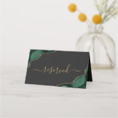 Modern Emerald Green Gold Agaat Reserved Wedding Plaatskaartje (Voorkant)