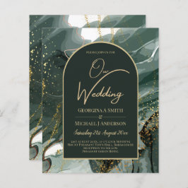 Modern Emerald Green Gold Agate Marble WEDDING