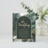 Modern Emerald Green Gold Agate Marble WEDDING (Staand voorkant)