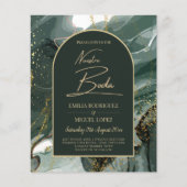 Modern Emerald Green Gold Agate Marble WEDDING Flyer (Voorkant)