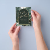 Modern Emerald Green Gold Agate Marble WEDDING Flyer (Hand)