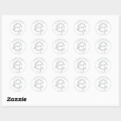Modern Emerald Green Leafy Crest Monogram Weddensc Ronde Sticker (Vel)