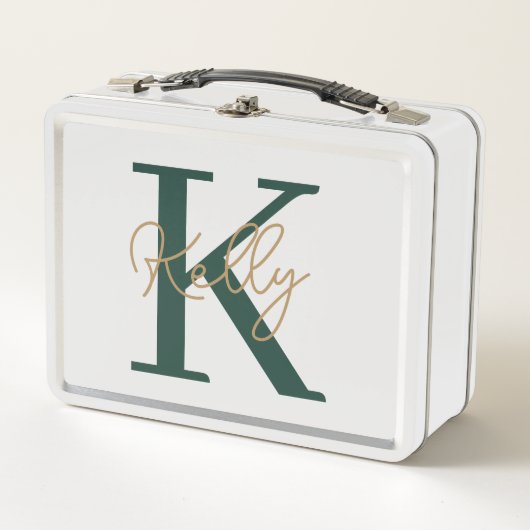 Modern Emerald Green Monogram Script (Voorkant)