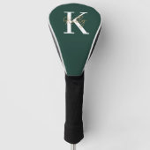 Modern Emerald Green Monogram Script Golfheadcover (Voorkant)