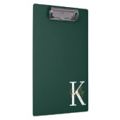 Modern Emerald Green Monogram Script Klembord (Rechts)