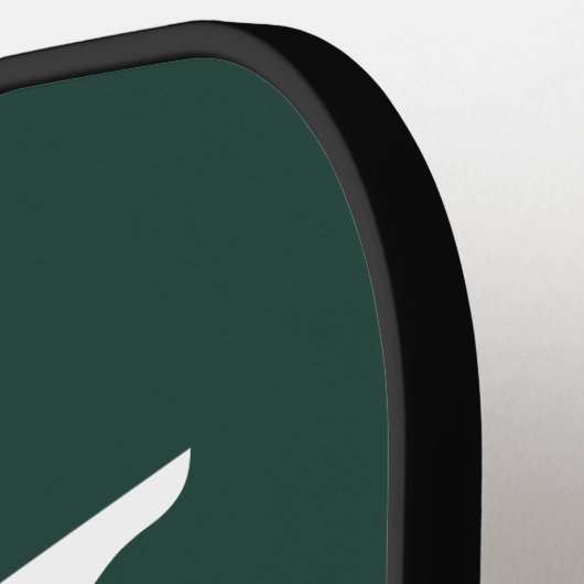 Modern Emerald Green Monogram Script Pickleball Paddle (Links Detail)