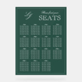 Modern Emerald Green Monogram Script Trouwstoel Acryl Bord (Voorkant)