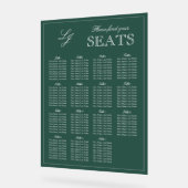Modern Emerald Green Monogram Script Trouwstoel Acryl Bord (Hoek)