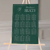 Modern Emerald Green Monogram Script Trouwstoel Acryl Bord
