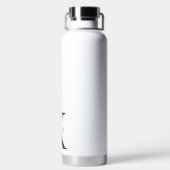 Modern Emerald Green Monogram Script Waterfles (Achterkant)