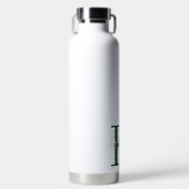 Modern Emerald Green Monogram Script Waterfles (Voorkant)