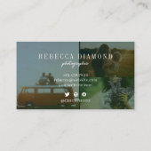 Modern Emerald Green Overlay 4 Fotoscript Visitekaartje (Achterkant)