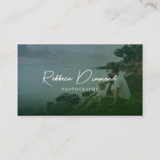 Modern Emerald Green Overlay 4 Fotoscript Visitekaartje (Voorkant)