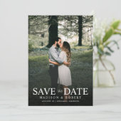 Modern Emerald Green Photo Wedding Save The Date (Staand voorkant)
